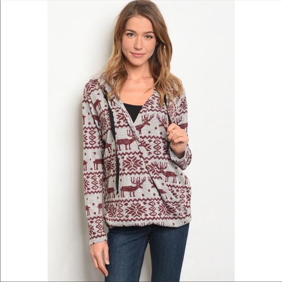 Reindeer / Christmas Hooded Top - Picture 2 of 4